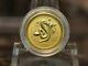 2001 Australian Lunar Snake $15 Gold Coin 1/10 Oz. 999 Fine Year Of The Snake