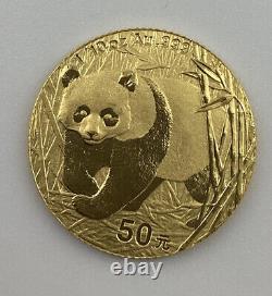 2001 CHINESE GOLD PANDA 1/10th Oz. 999 Fine Fresh Raw Gem BU