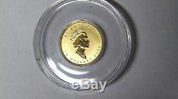 2001 Canada Gold Maple Leaf Hologram Coin 1/4 oz. 9999 Fine 10 Dollars OGP