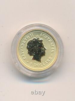 2001 Coin, Australia Coin, Year Of Snake, Fine Gold Coin, Encapsulated