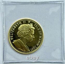 2001 Isle of Man 1/10 Oz Gold Crown Somali Kittens Cat. 999 Fine OMP OGP Sealed