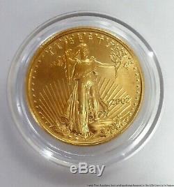 2002 1/10 oz Fine Gold American Eagle $5 Five Dollar Coin Bullion