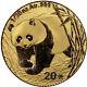 2002 20 Yuan China Gold Panda. 1/20 Oz 999 Fine Gold. Bu In Mint Seal