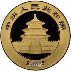 2002 20 Yuan China Gold Panda. 1/20 oz 999 Fine Gold. BU in Mint Seal