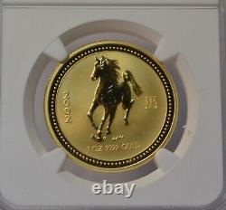 2002 Australia G$100 Year Of The Horse Ngc Ms70, 1 Oz. 9999 Fine Gold Coin