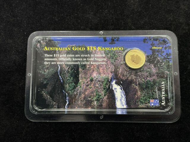 2002 Australian Kangaroo 1/10 Oz. 9999 $15 Fine Gold Coin In Littleton Holder