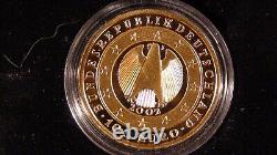 2002 Germany 100 Euro High Grade. 999 Fine Gold Half Ounce Coin With Box And Coa