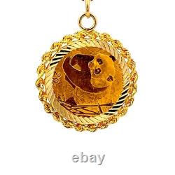 2002 Panda 1/20 Oz Fine Gold Coin and 14K Gold Pendant J328