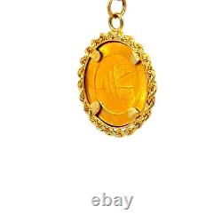 2002 Panda 1/20 Oz Fine Gold Coin and 14K Gold Pendant J328