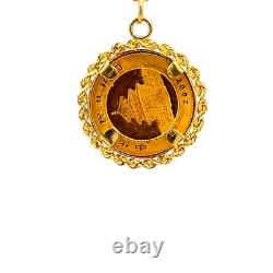 2002 Panda 1/20 Oz Fine Gold Coin and 14K Gold Pendant J328