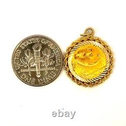 2002 Panda 1/20 Oz Fine Gold Coin and 14K Gold Pendant J328