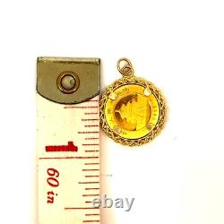 2002 Panda 1/20 Oz Fine Gold Coin and 14K Gold Pendant J328