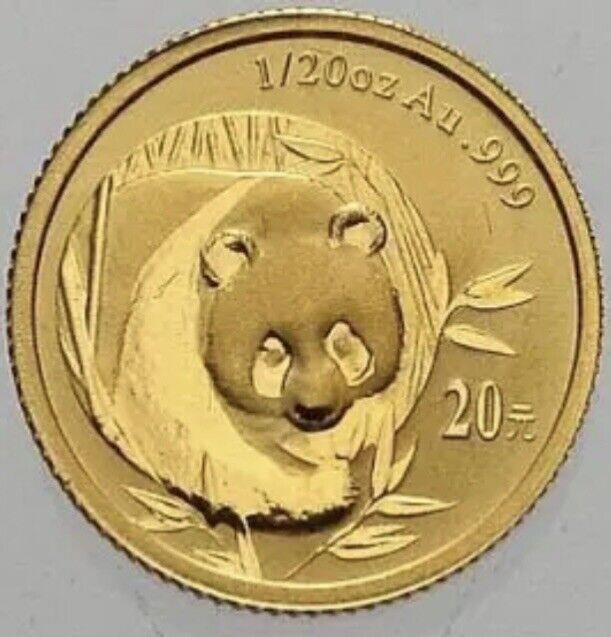 2003 20 Yuan China Gold Panda. 1/20 Oz 999 Fine Gold. Bu In Mint Seal