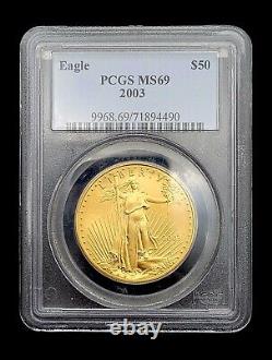 2003 $50 American Gold Eagle Coin 1 oz. Fine Gold PCGS MS69