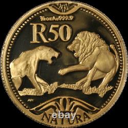2003 Natura 3 Coin Gold Set. 9999 Fine Wild Cats of Africa The Lion 0.85oz