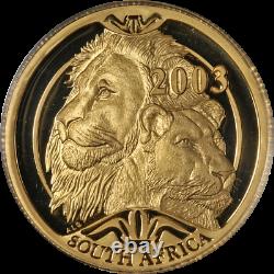 2003 Natura 3 Coin Gold Set. 9999 Fine Wild Cats of Africa The Lion 0.85oz