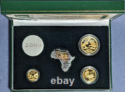2003 South Africa Natura Gold Set The Lion 3 Coin 1/2, 1/4, 1/10oz. 999 Fine