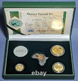 2003 South Africa Natura Gold Set The Lion 3 Coin 1/2, 1/4, 1/10oz. 999 Fine 2003 South Africa Natura Gold Set The Lion 3 Coin 1/2, 1/4, 1/10oz. 999 Fine