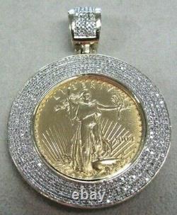 2004 $25 Fine Gold 1/2 Oz American Eagle Coin In A 14k Diamond Bezel Pendant