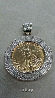 2004 $25 Fine Gold 1/2 Oz American Eagle Coin In A 14k Diamond Bezel Pendant