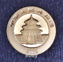 2004 China 20 Yuan Panda 1/20 oz. 999 Fine Gold Coin