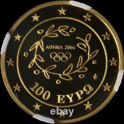 2004 Greece Gold 100 Euro NGC Gem Proof Palace of Minos. 999 Fine Mislabeled