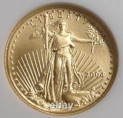 2004 NGC MS 70 1/10th Ounce Fine Gold $5 American Eagle Coin, Gold Bullion