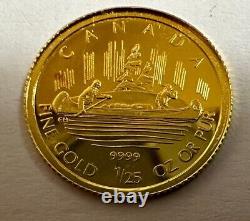 2005 1/25oz Royal Canadian Mint Voyaguer Fine (999) Gold Coin Free P&P