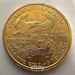 2006 $5 Dollar US American Gold Eagle 1/10 Ounce OZ Pure Fine Gold Coin