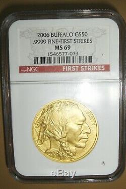 2006 $50 American Gold Buffalo 1 oz. 9999 Gold NGC MS 69 Fine First Strikes
