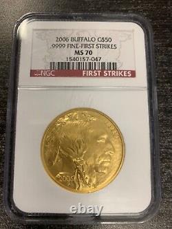 2006 $50 American Gold Buffalo 1oz. 9999 Fine Gold NGC MS70 First Strike