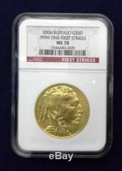 2006 $50 American Gold Buffalo 1oz. 9999 Fine Gold NGC MS70 First Strike