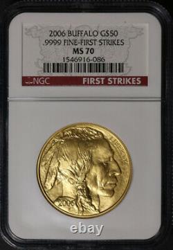 2006 Buffalo Gold $50.9999 Fine NGC MS70 First Strikes Red Label STOCK