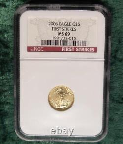 2006 NGC MS69 First Strike 1/10th Ounce Fine Gold $5 American Eagle Coin