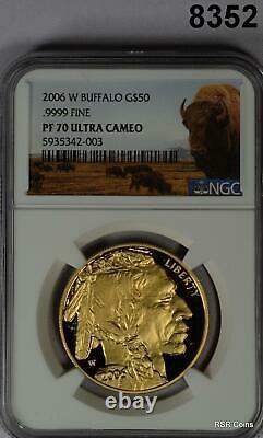 2006 W Buffalo Gold Coin. 9999 Fine 1oz Ngc Certified Pf70 Ultra Cameo #8352
