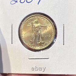 2007 $10. Gold American Eagle 1/4 Oz. Fine Gold Uncirculated