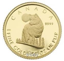 2007 Canada $0.50 Cents THE WOLF 1/25 oz 1.27 Grams Of. 9999 Fine Gold Coin