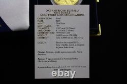 2007 W $50 1 Ounce. 9999 Fine PROOF Gold Buffalo Box/COA