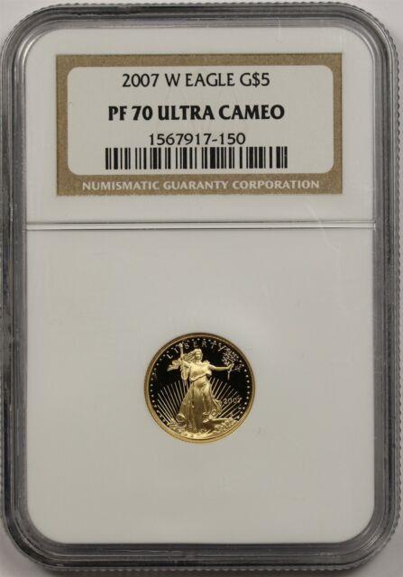 2007-w Gold Eagle $5 Tenth-ounce Pf 70 Ultra Cameo Ngc 1/10 Oz Fine Gold