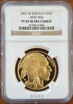 2007 W Ngc Pf 69 Ucam Gem $50.9999 Fine Gold Buffalo Pr Proof One Ounce Pq 24kt