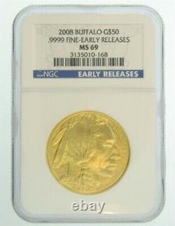2008 1 oz. 9999 Fine Gold American Buffalo NGC MS69 Early Release In Stock