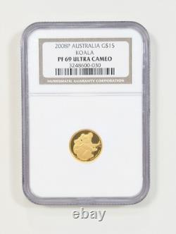 2008-P Australia Koala $15 1/10th Ounce 9999 Fine Gold NGC PF69 Ultra Cameo 2008-P Australia Koala $15 1/10th Ounce 9999 Fine Gold NGC PF69 Ultra Cameo