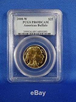 2008-W $25 Gold Buffalo 1/2 oz. 9999 Fine PCGS PR69DCAM