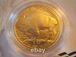 2008 W $25 uncirculated. 9999 fine American Buffalo gold with US Mint box and COA