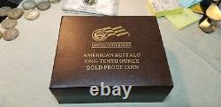 2008-W $5 1/10-oz Proof American Gold Buffalo Coin. 9999 Fine With COA and OGP