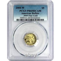 2008-W $5 American Buffalo. 9999 Fine Gold, PCGS PR69DCAM Nice Proof