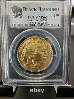 2008-W $50 American Buffalo. 9999 Fine Gold, PCGS MS 69 VERY RARE