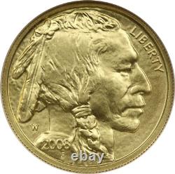 2008-W Burnished Gold Buffalo $5 Tenth-Ounce NGC E/R MS 70 1/10 oz Fine Gold 2008-W Burnished Gold Buffalo $5 Tenth-Ounce NGC E/R MS 70 1/10 oz Fine Gold