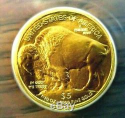 2008-W GOLD BUFFALO $5.9999 FINE 1/10th OZ FIRST STRIKE COIN ANACS SP 69