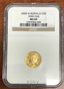2008-W Gold $5 American Buffalo. 9999 Fine 1/10th oz NGC MS-69 Rare US Coin 4008